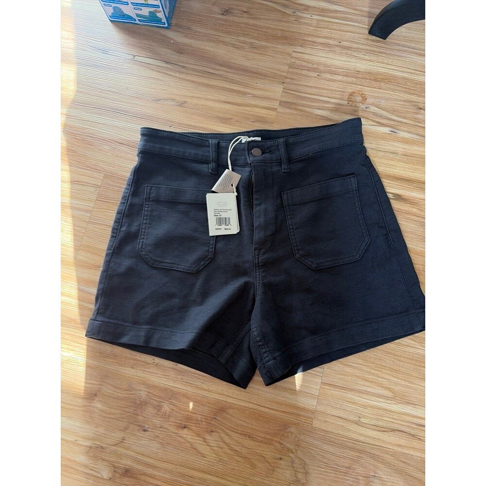 Stretch Terry Patch Pocket Short in Onyx Black by Faherty Brand size 27